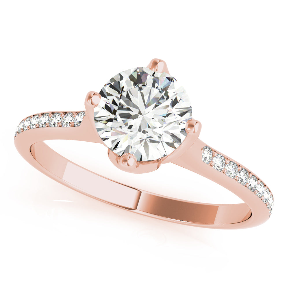 14K Rose Gold 1 ct Diamond Engagement Ring
