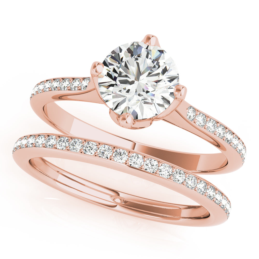 14K Rose Gold 1 ct Diamond Engagement Ring