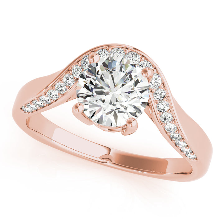 18K Rose Gold 5/8 ct tw Single Row Diamond Engagement Ring