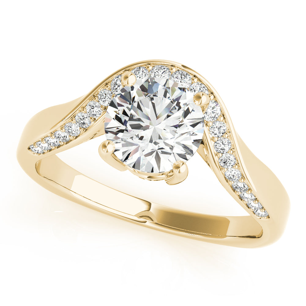 14K Yellow Gold 5/8 ct tw Single Row Diamond Engagement Ring