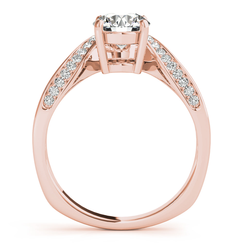 18K Rose Gold 5/8 ct tw Single Row Diamond Engagement Ring