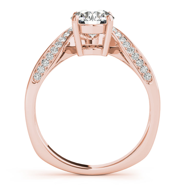 18K Rose Gold 5/8 ct tw Single Row Diamond Engagement Ring