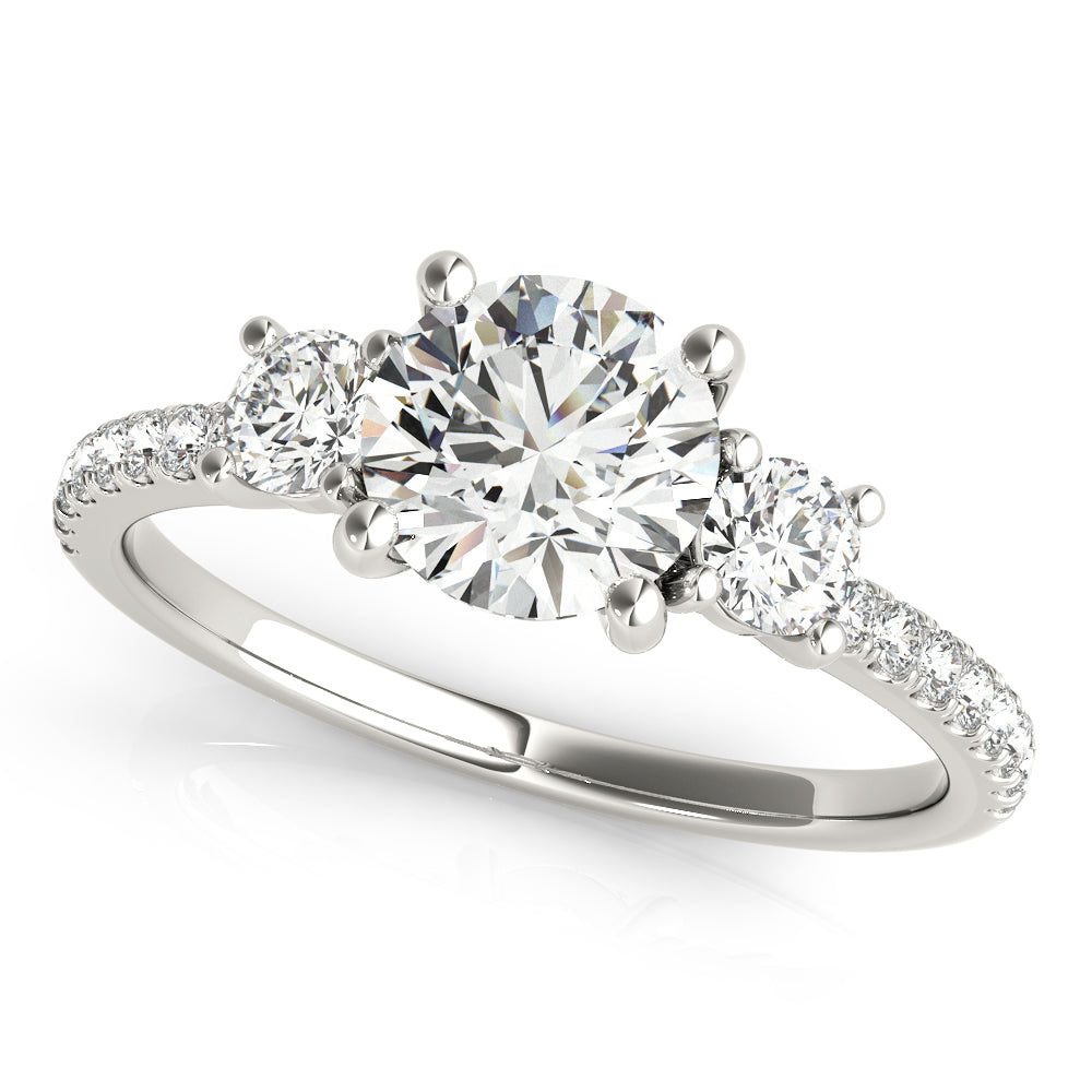 Round Diamond 3-Stone Engagement Ring