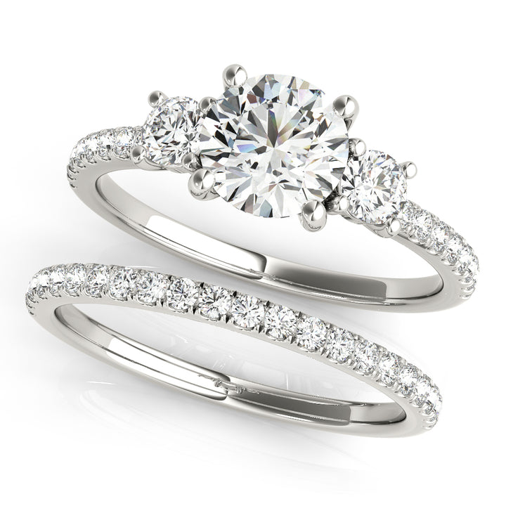 Round Diamond 3-Stone Engagement Ring