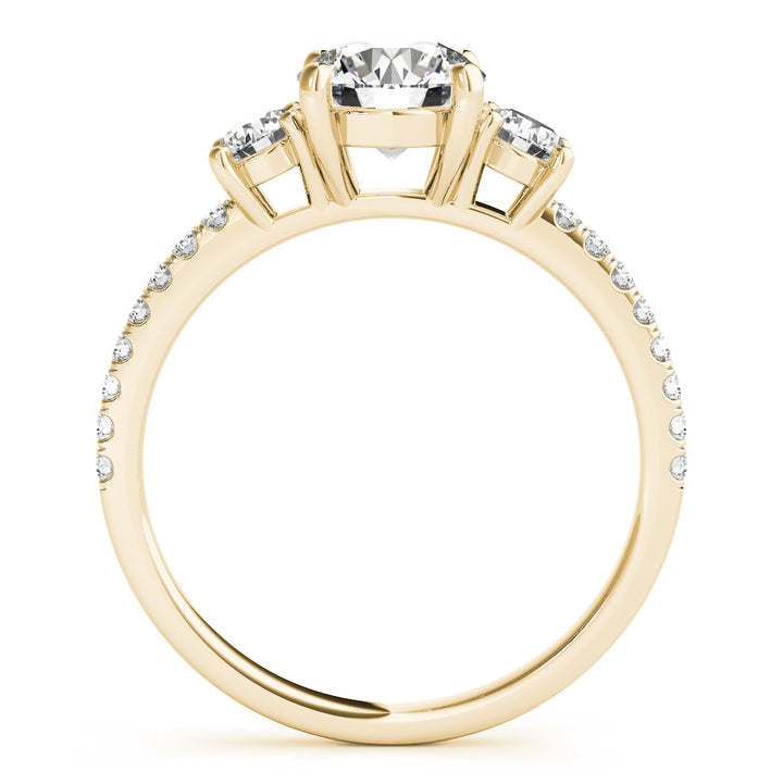 14K Yellow Gold 1.24 ctw Round Diamond Three-Stone Ring