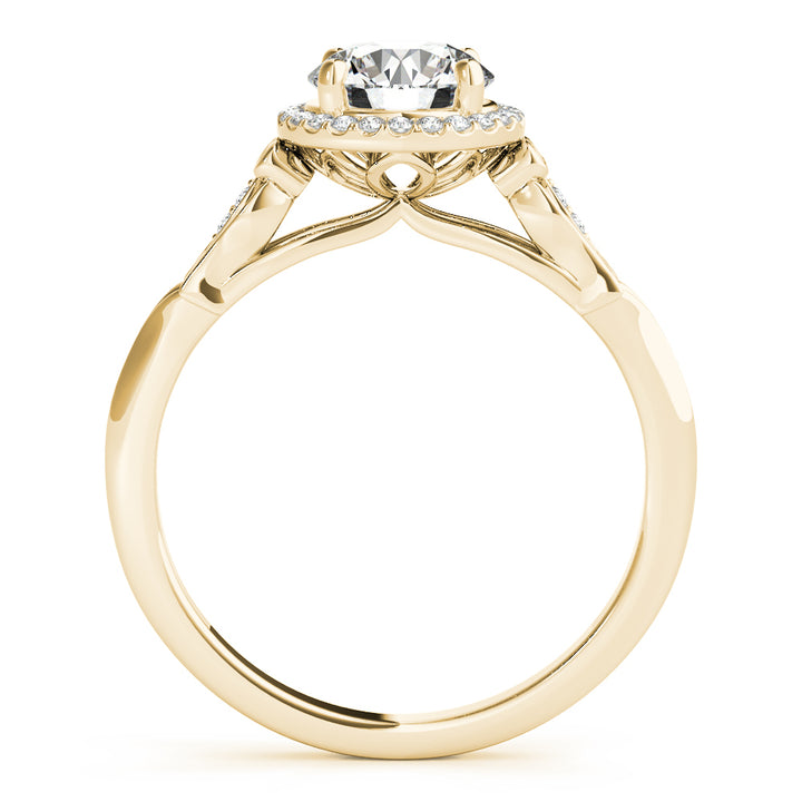 14K Yellow Gold 1 CT Diamond Halo Engagement Ring