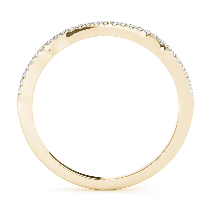 14K Yellow Gold 1/10 ctw Diamond Wedding Band