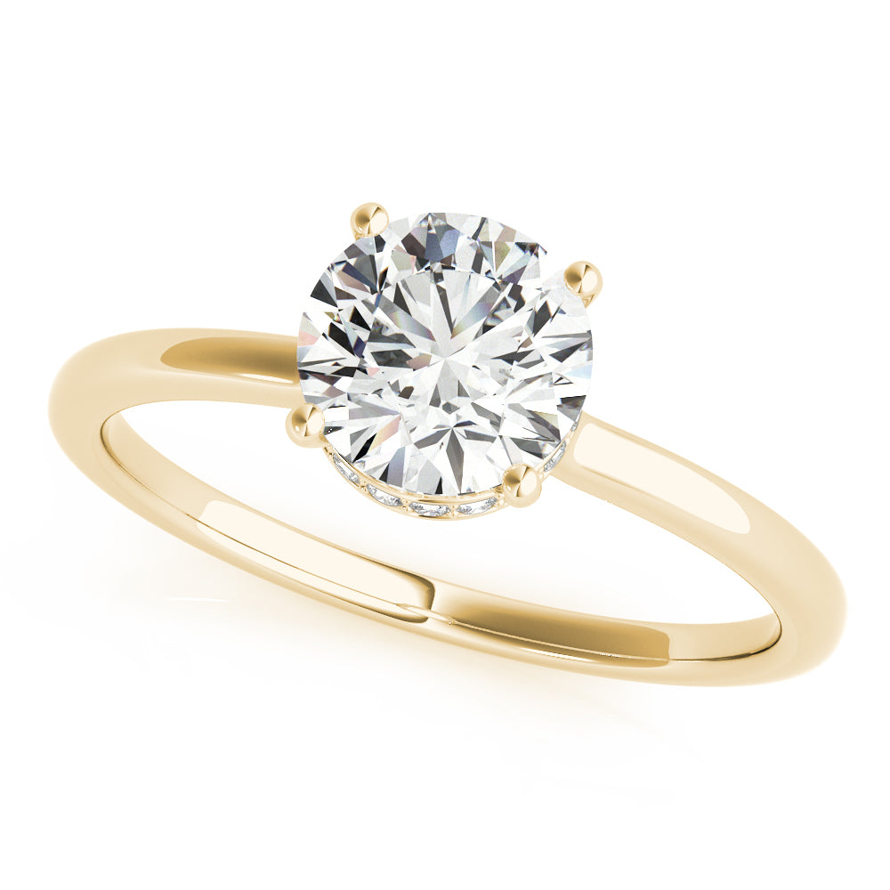 14K Yellow Gold 1 CT Round Diamond Solitaire Ring