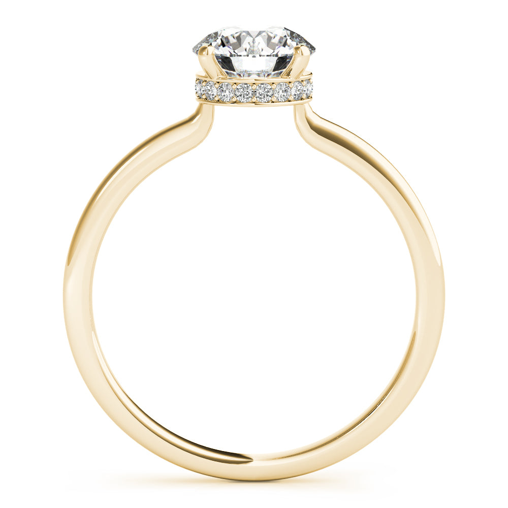 14K Yellow Gold 1 CT Round Diamond Solitaire Ring