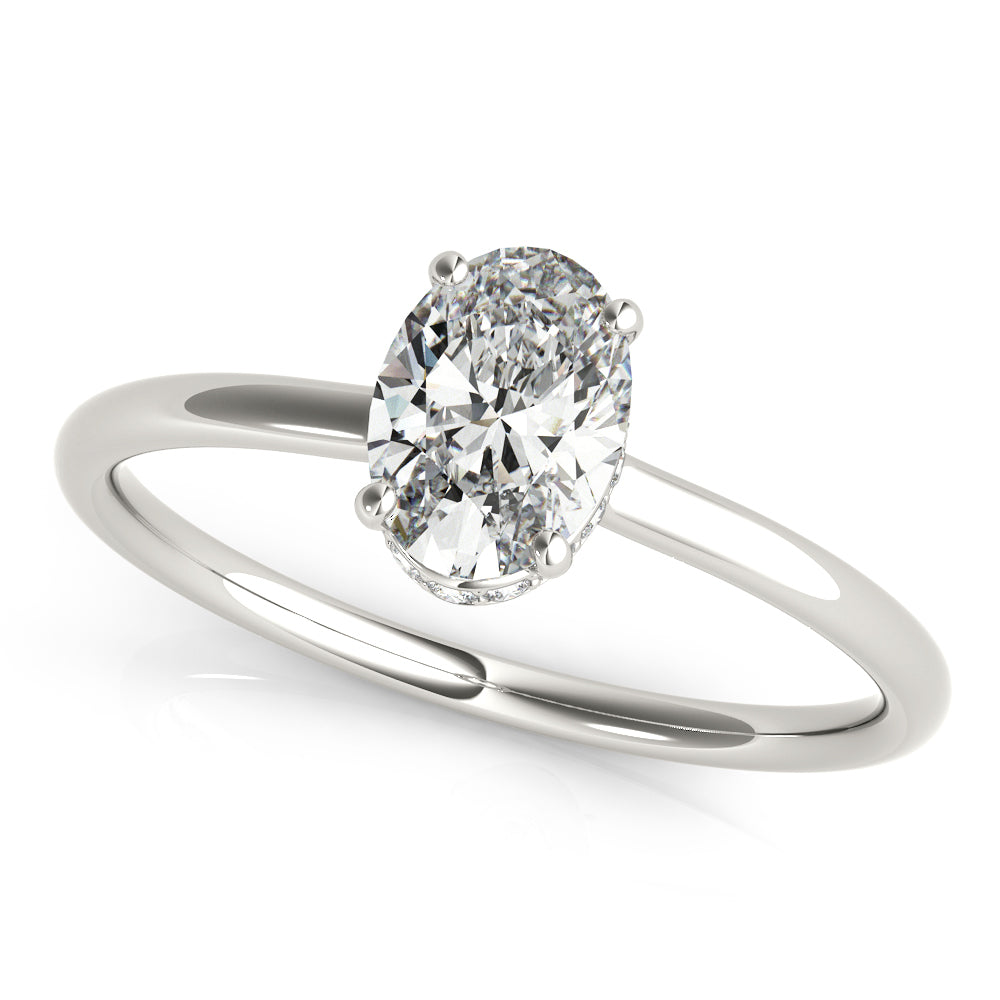 Oval Diamond Halo Engagement Ring