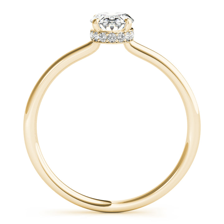 14K Yellow Gold Oval Diamond Halo Engagement Ring