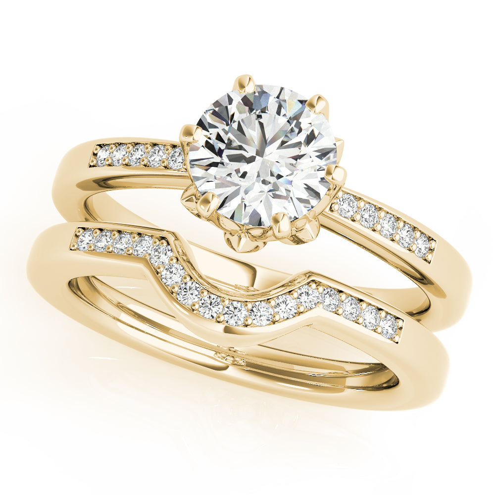 18K Yellow Gold 1.125ctw Round Diamond Engagement Ring