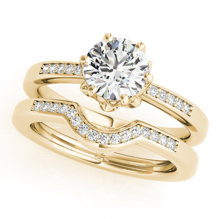 18K Yellow Gold 1.125ctw Round Diamond Engagement Ring