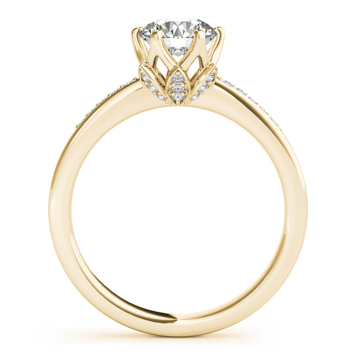 18K Yellow Gold 1.125ctw Round Diamond Engagement Ring