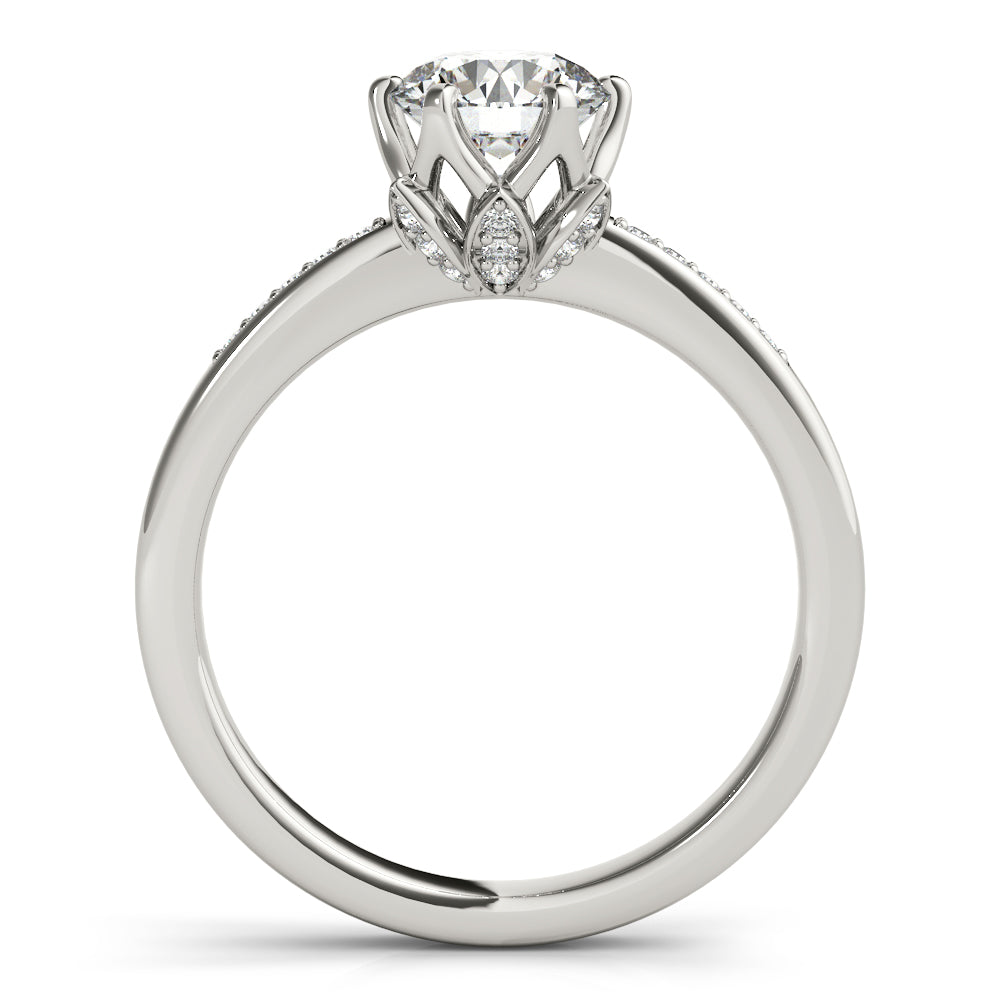 Diamond White Gold Single Row Engagement Ring