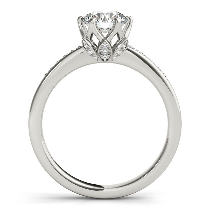 Diamond White Gold Single Row Engagement Ring