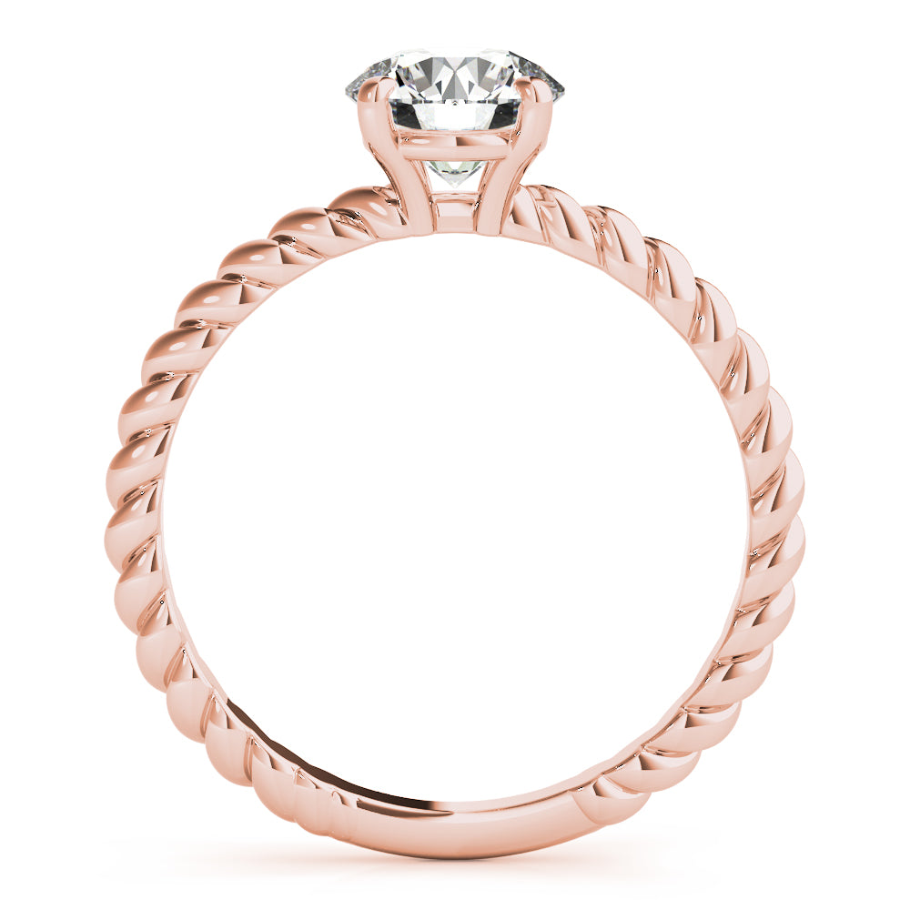 14K Rose Gold 1ct Round Diamond Solitaire Ring