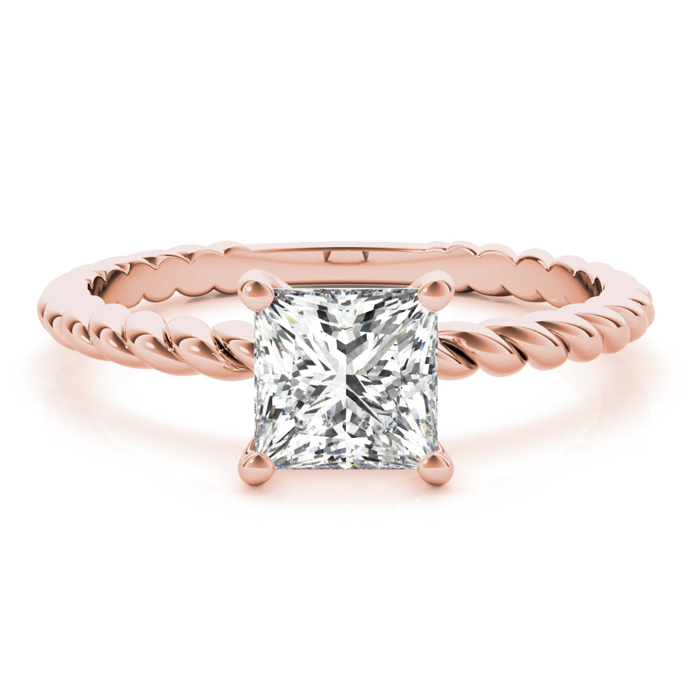 18K Rose Gold Diamond Solitaire Engagement Ring