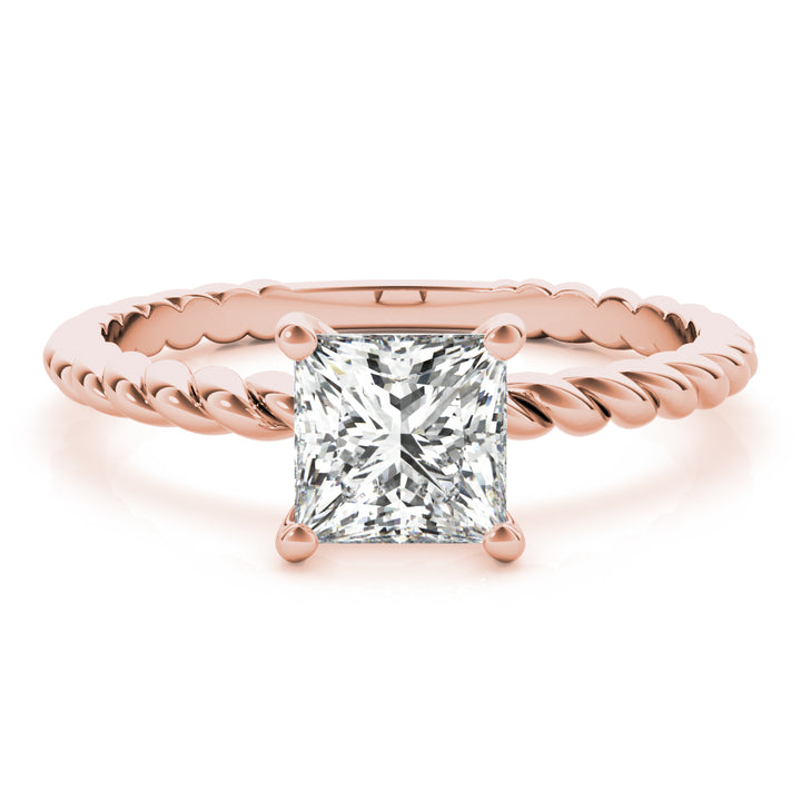 18K Rose Gold Diamond Solitaire Engagement Ring