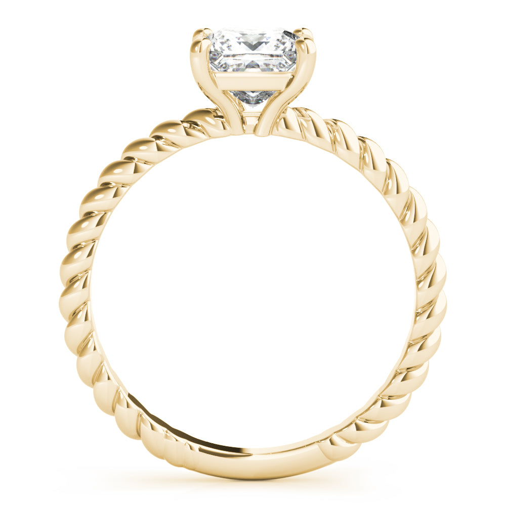 14K Yellow Gold Princess Diamond Solitaire Ring