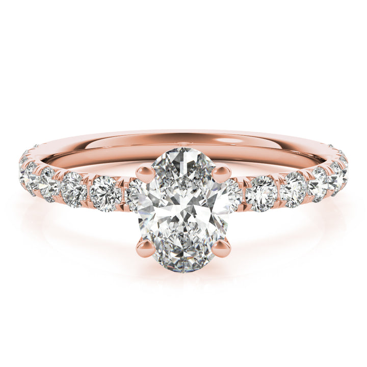 Rose Gold Oval Diamond Engagement Ring 0.51ctw
