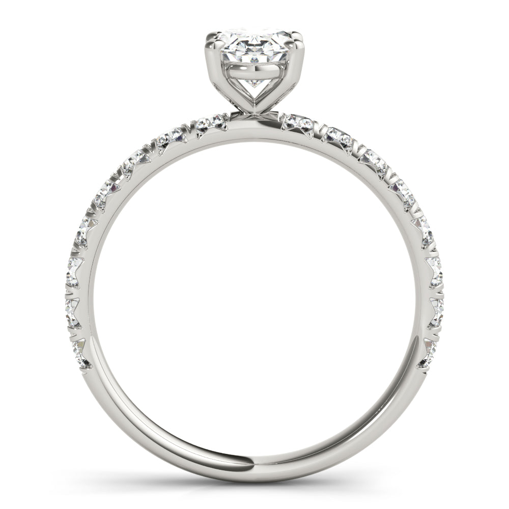 Oval Diamond Single Row Engagement Ring