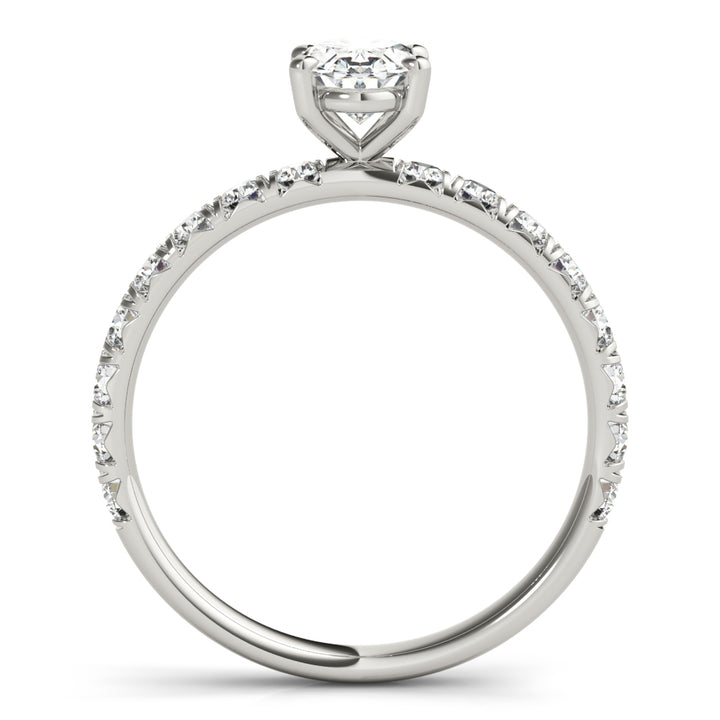 Oval Diamond Single Row Engagement Ring