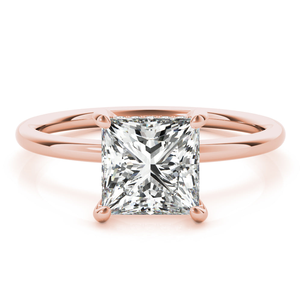 18K Rose Gold 5/8 ct Diamond Halo Engagement Ring