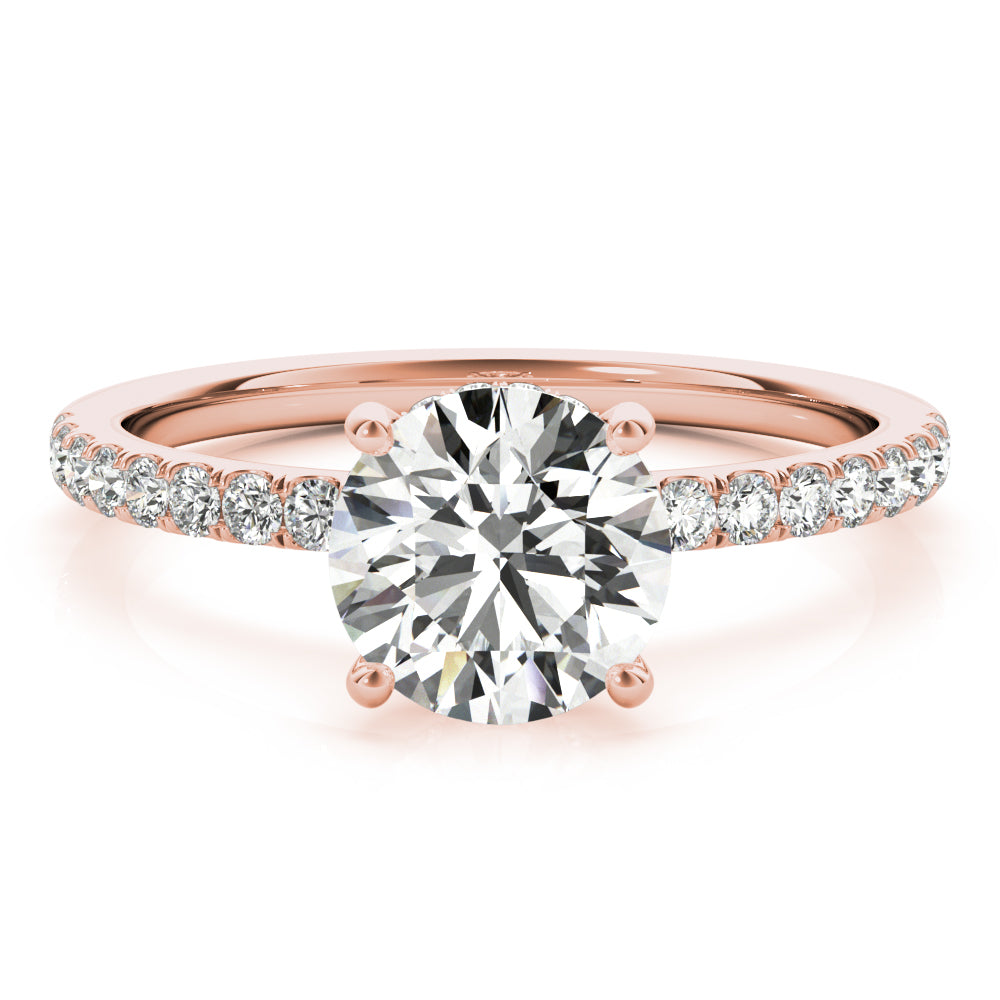 18K Rose Gold 1.25 ctw Diamond Halo Engagement Ring