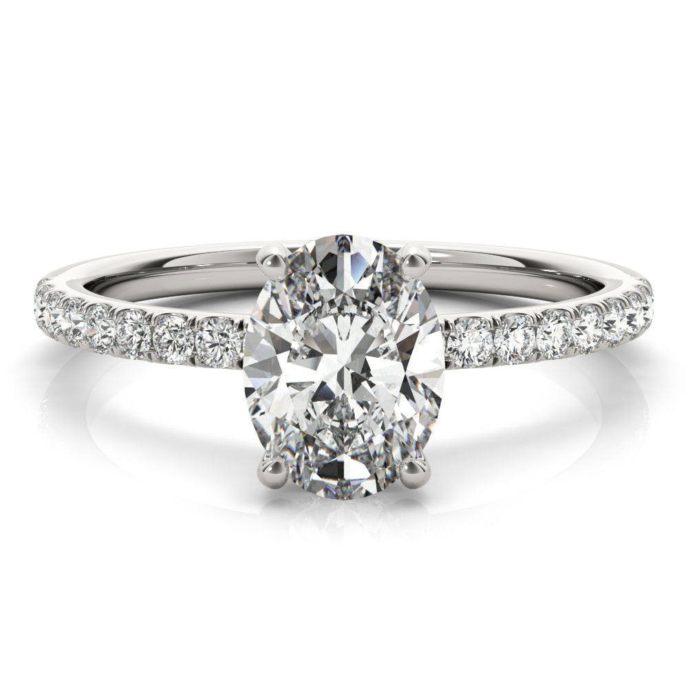 Oval Diamond Halo Engagement Ring