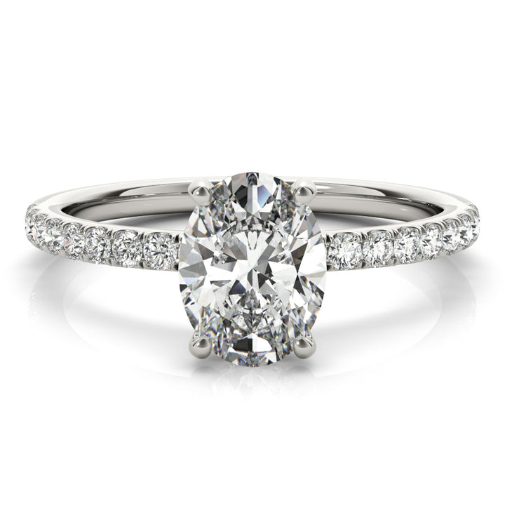 Oval Diamond Halo Engagement Ring