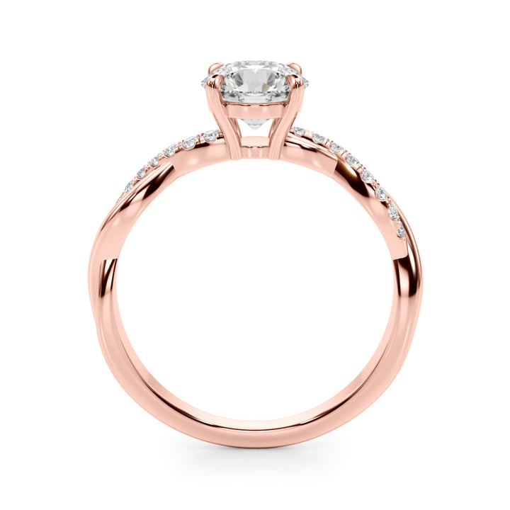 18K Rose Gold 1 ct Diamond Fashion Engagement Ring