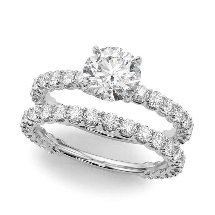 1 Carat Round Diamond Single Row Engagement Ring