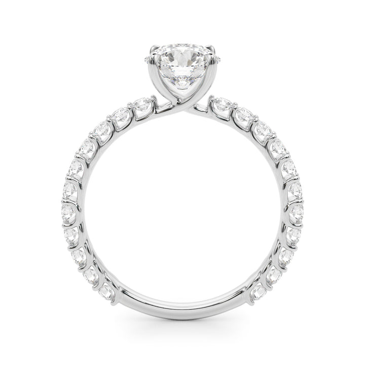 1 Carat Round Diamond Single Row Engagement Ring
