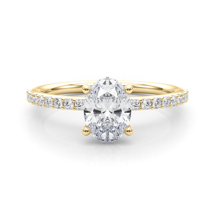 14K Yellow Gold Lab Diamond Shared Prong Ring