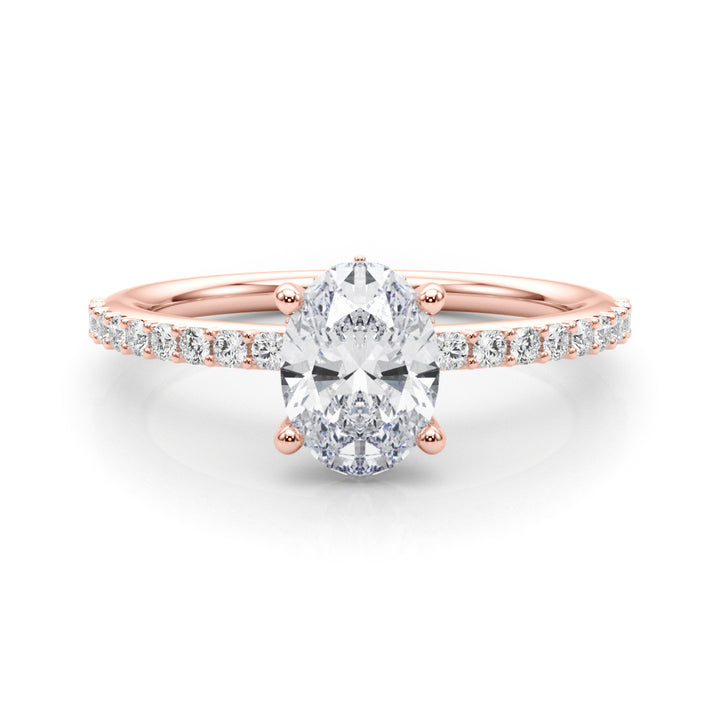 14K Rose Gold Lab Diamond Hidden Halo Ring