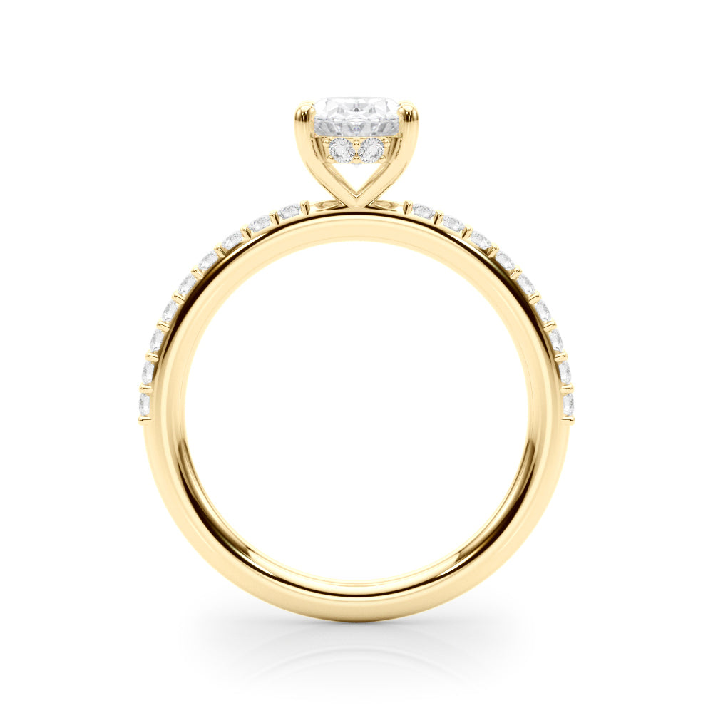 14K Yellow Gold Lab Diamond Shared Prong Ring
