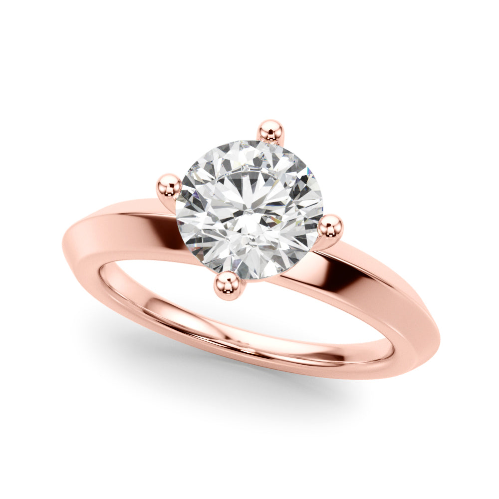 14K Rose Gold 1ct Round Diamond Solitaire Ring