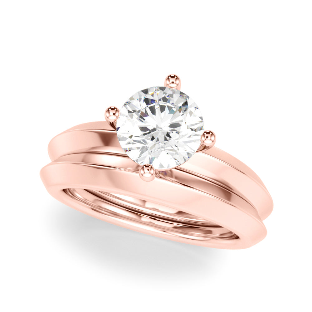 14K Rose Gold 1ct Round Diamond Solitaire Ring