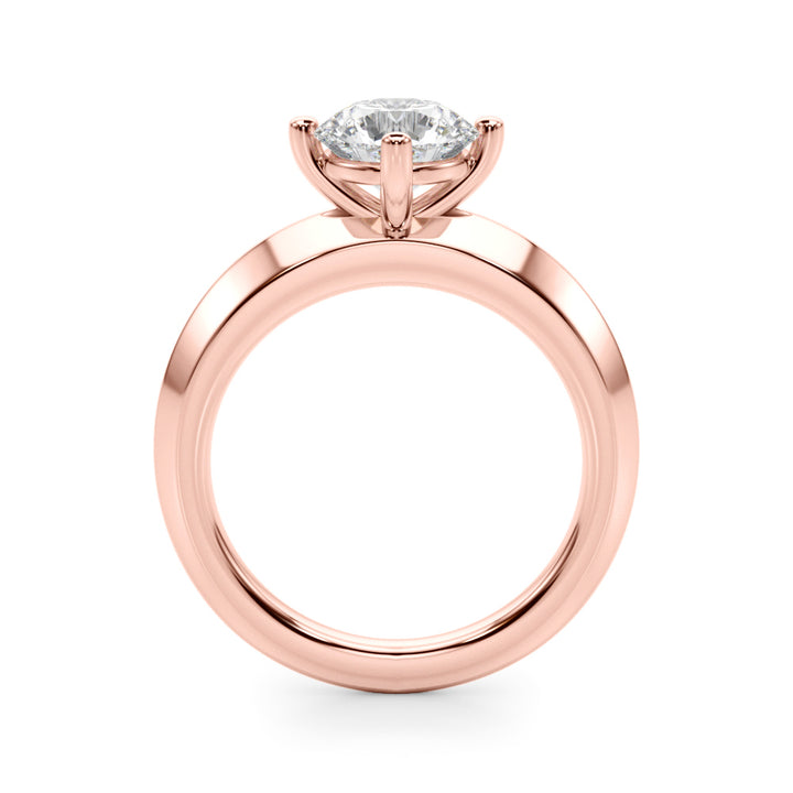 14K Rose Gold 1ct Round Diamond Solitaire Ring
