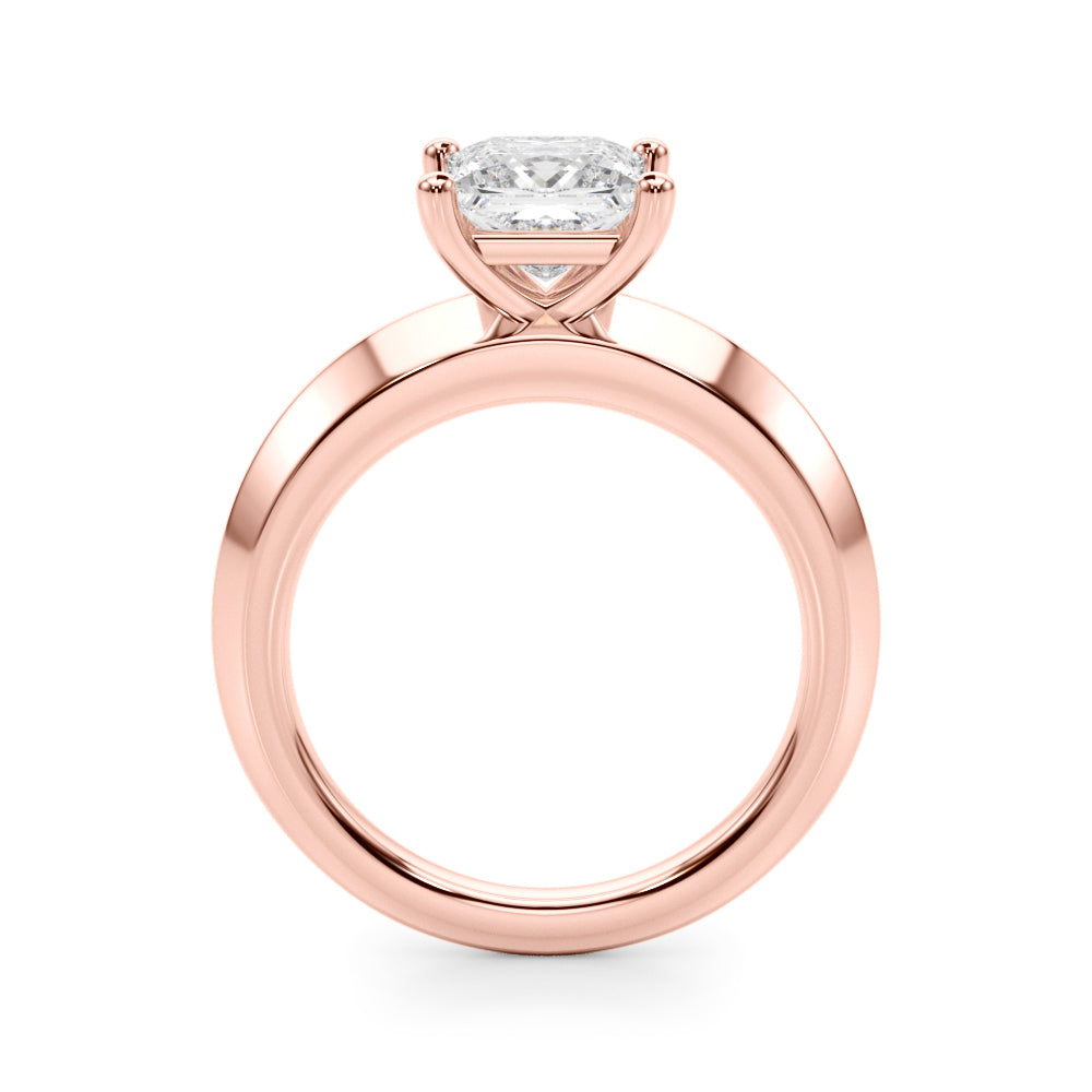 18K Rose Gold Diamond Solitaire Engagement Ring
