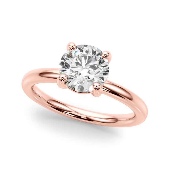 1 CT Lab Diamond 14K Rose Gold Solitaire Ring