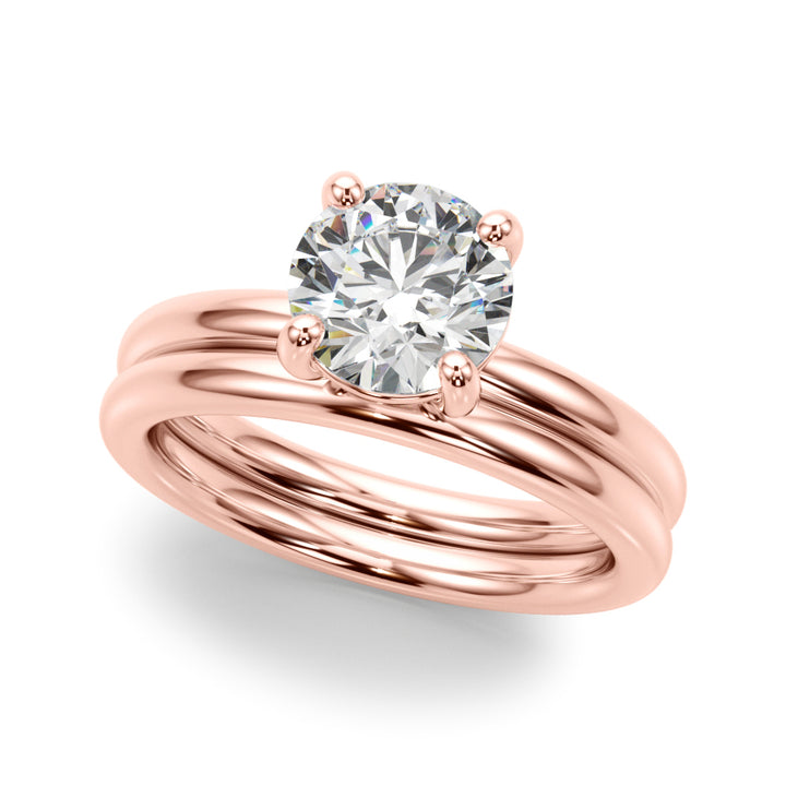 1 CT Lab Diamond 14K Rose Gold Solitaire Ring
