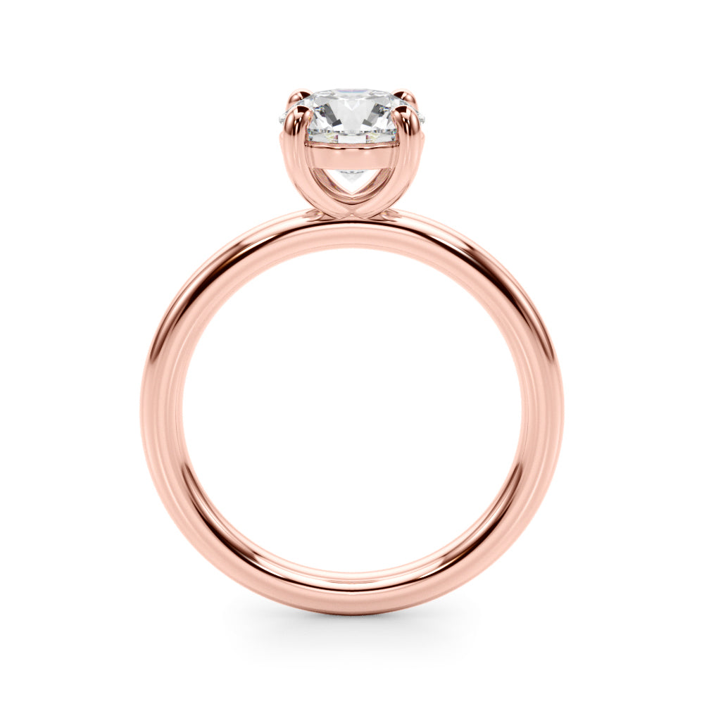 1 CT Lab Diamond 14K Rose Gold Solitaire Ring