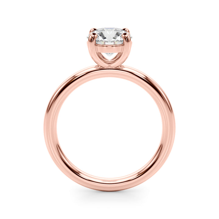 1 CT Lab Diamond 14K Rose Gold Solitaire Ring