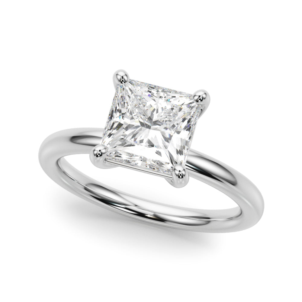 Princess Cut Lab Diamond 14K White Gold Ring
