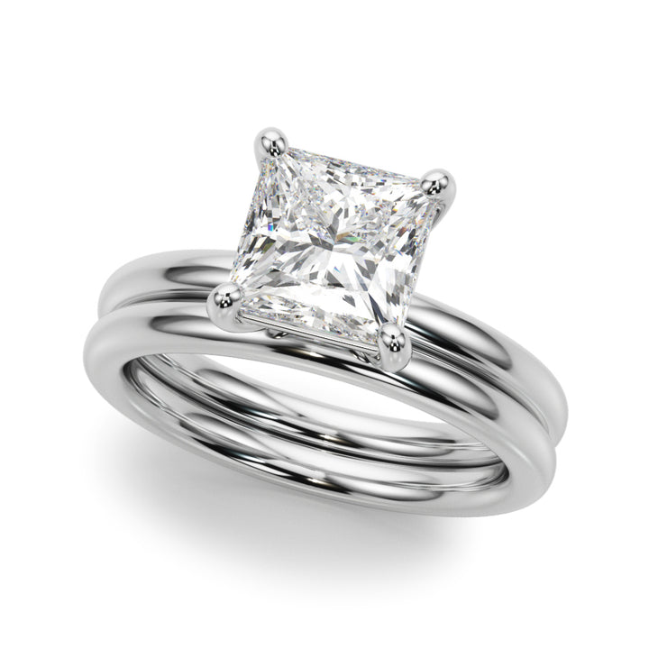 Princess Cut Lab Diamond 14K White Gold Ring