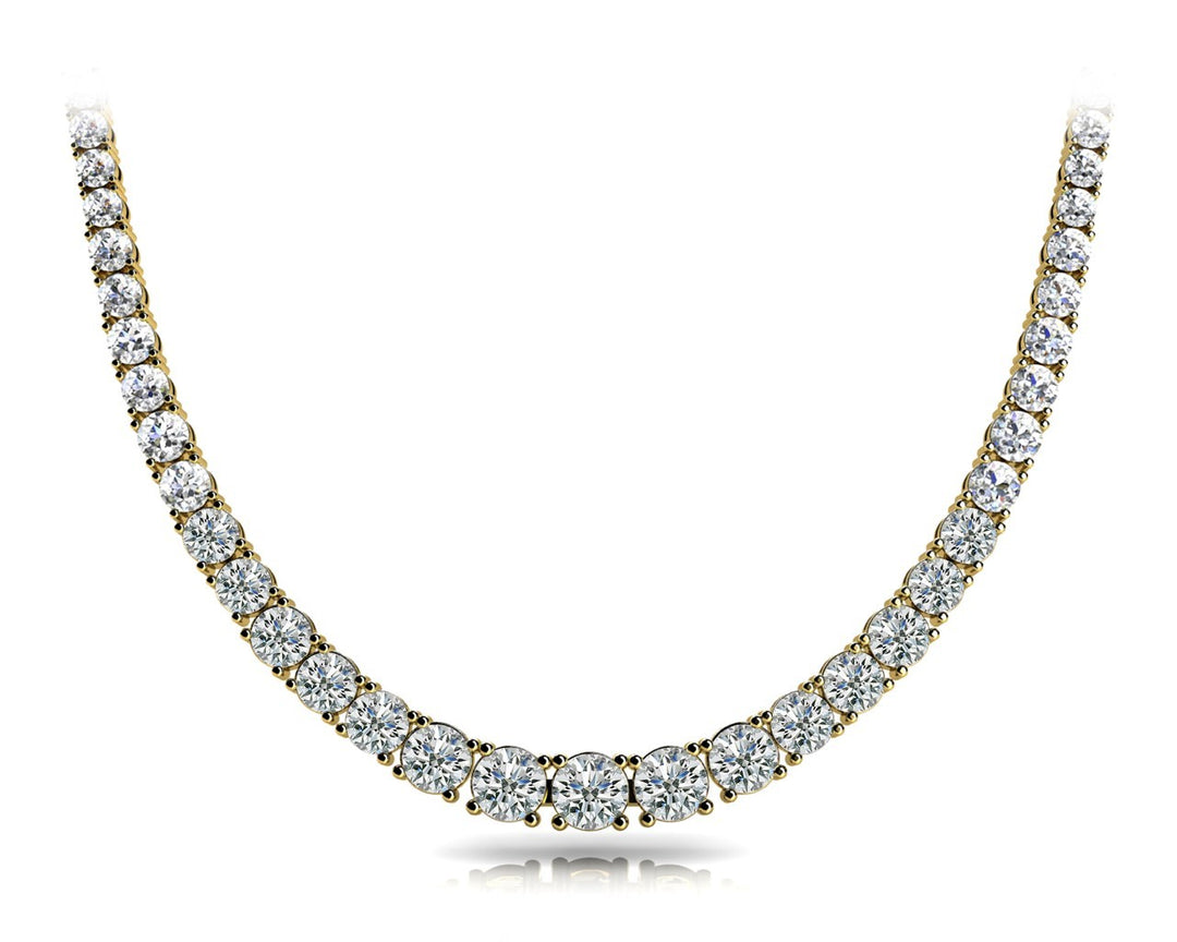 14K Yellow Gold Multi-Diamond Fashion Necklace