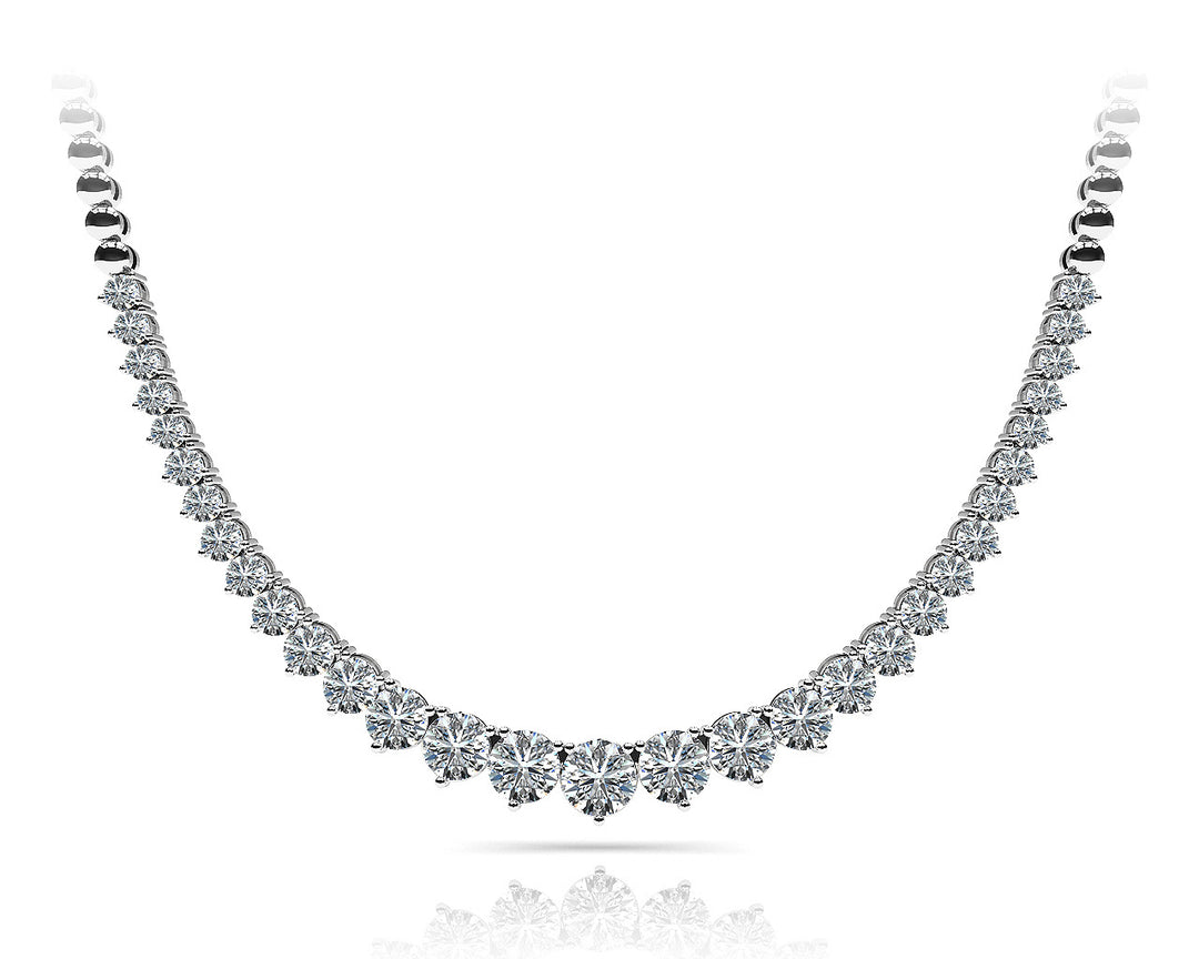 Diamond 3 Prong Graduated Necklace