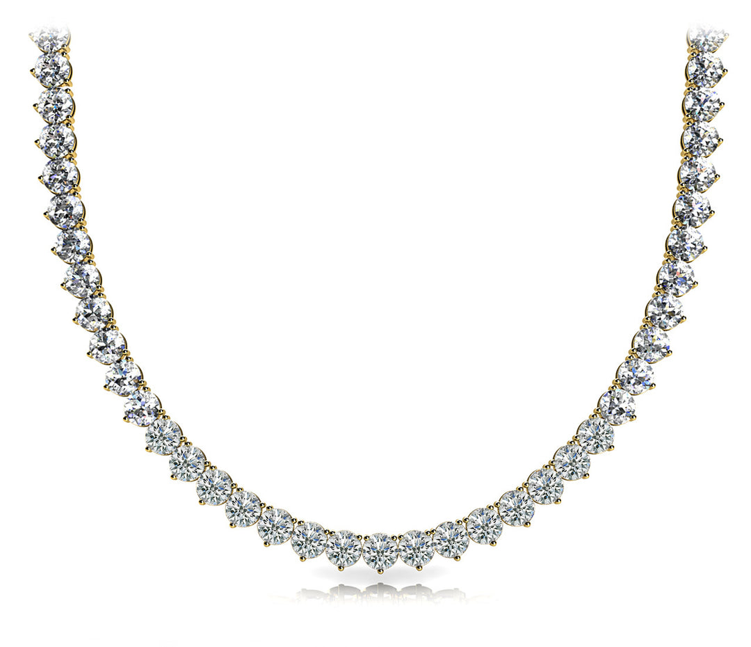 14K Yellow Gold Diamond Riviera Necklace